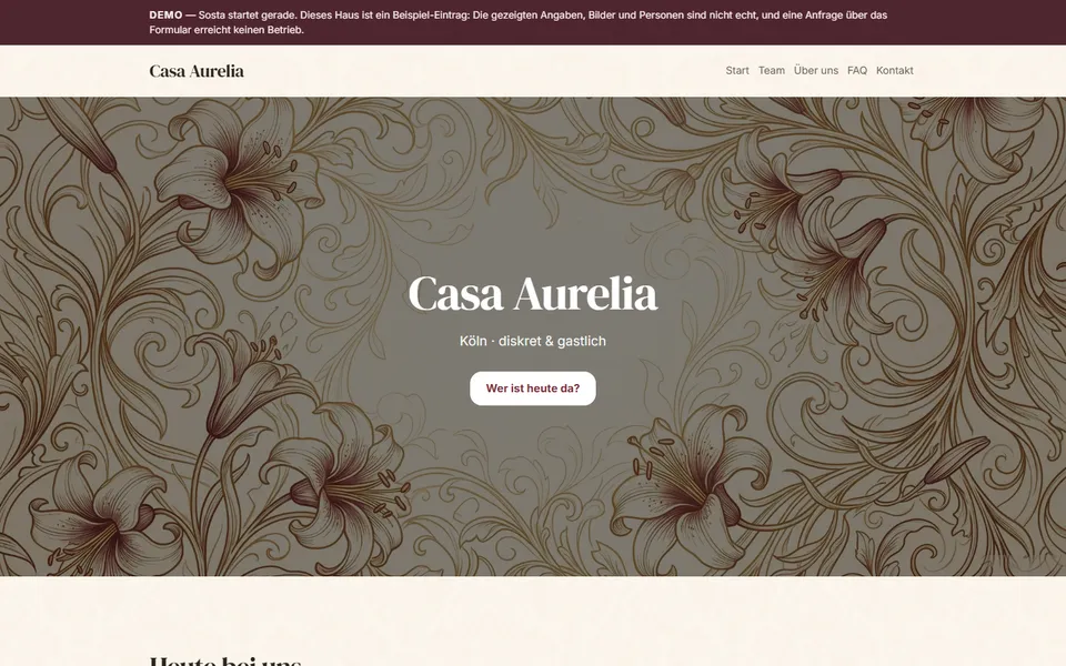 Beispiel-Website im Design Boutique-Cream